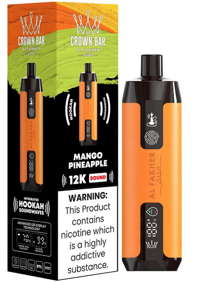 Al Fakher Crown Bar 12k Puffs Disposable Vape with Integrated Hookah Soundwaves - MrVapora.pk