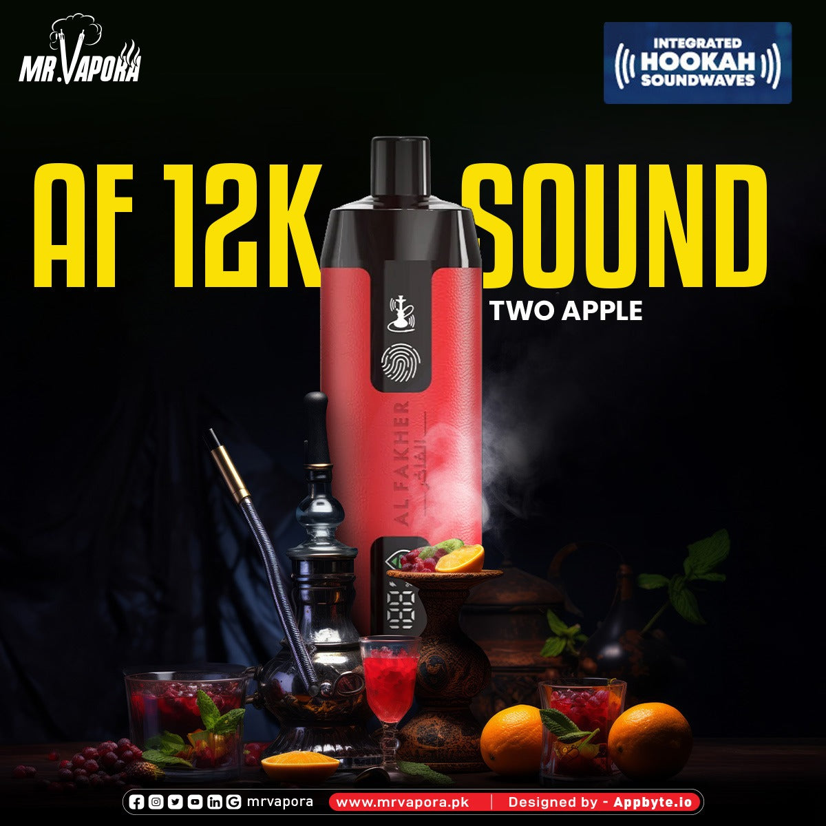 Al Fakher Crown Bar 12k Puffs Disposable Vape with Integrated Hookah Soundwaves